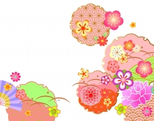 传统花样图案日式日本和风仙鹤松树鲤鱼波纹印花-ID:5258762