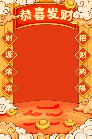 新年虎年卡通海报背景-ID:823859937