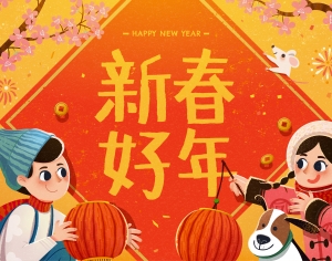 中国风新年除夕宣传海报背景-ID:404291232