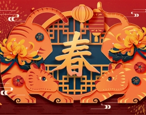 中国风新年除夕宣传海报背景-ID:996229895