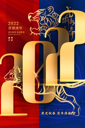 中国风国潮虎年海报-ID:553045995