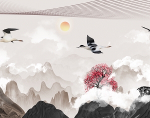 中国风意境水墨山水画中式壁纸-ID:279218912