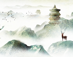 中国风意境水墨山水画中式壁纸-ID:194161892