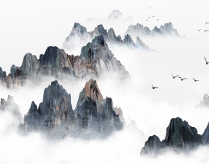 中国风意境水墨山水画中式壁纸-ID:525630003