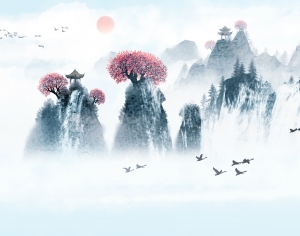 中国风意境水墨山水画中式壁纸-ID:845227001