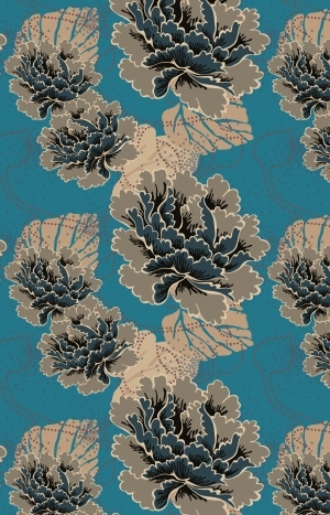 高级灰蓝色抽象图案地毯-ID:5338109