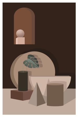 北欧莫兰迪装饰画-ID:318828112