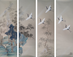 新中式装饰画背景墙-ID:315882927