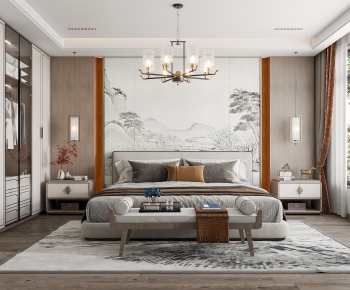 New Chinese Style Bedroom-ID:298928986