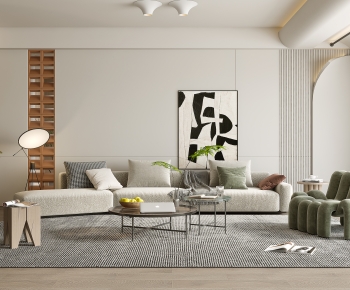 Modern Wabi-sabi Style A Living Room-ID:951600198