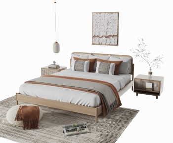 Nordic Style Double Bed-ID:314528959