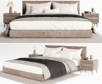 Wabi-sabi Style Double Bed-ID:502652885