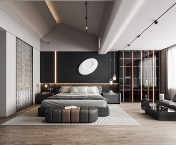 Modern Wabi-sabi Style Bedroom-ID:817302944