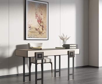 New Chinese Style Computer Desk And Chair-ID:835457096