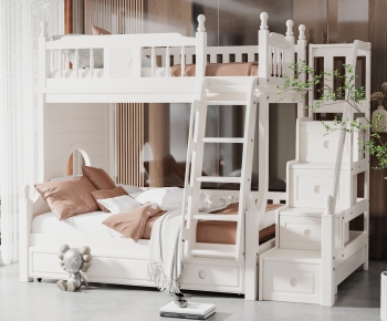 Simple European Style Bunk Bed-ID:317115078