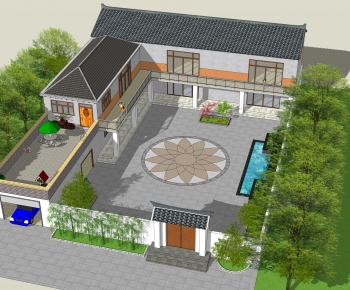 New Chinese Style Courtyard/landscape-ID:132452013