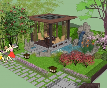 新中式庭院/景观-ID:688199045