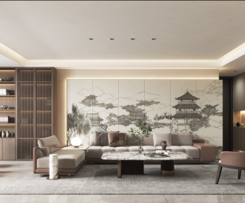 New Chinese Style A Living Room-ID:259082082