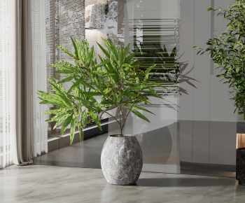 Modern Potted Green Plant-ID:926405915