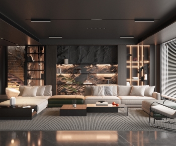 Modern A Living Room-ID:691499955