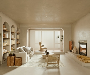 Wabi-sabi Style A Living Room-ID:124906067