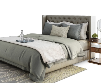 Simple European Style Double Bed-ID:350497016