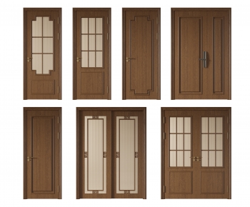 New Chinese Style Solid Wood Door-ID:143799075