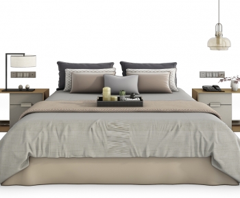 Modern Double Bed-ID:708482038