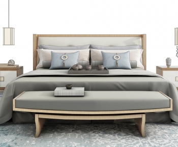 New Chinese Style Double Bed-ID:586950876