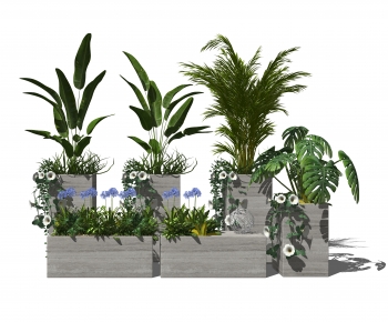 Modern Potted Green Plant-ID:584039938