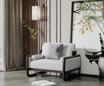 New Chinese Style Single Sofa-ID:721120883