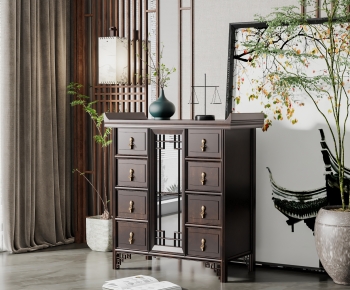 New Chinese Style Side Cabinet/Entrance Cabinet-ID:572179087