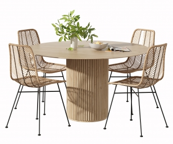 Nordic Style Dining Table And Chairs-ID:112994916