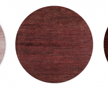 现代暗红色圆形地毯-ID:447398903