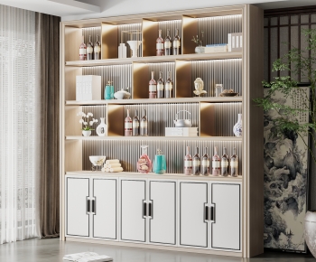 New Chinese Style Wine Cabinet-ID:861366035