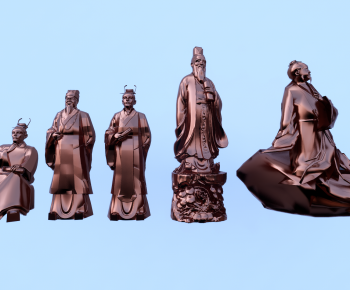 中式古代名人雕塑-ID:174535048