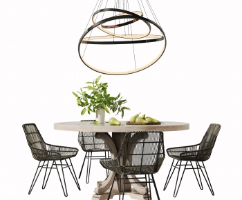 American Style Dining Table And Chairs-ID:594540128