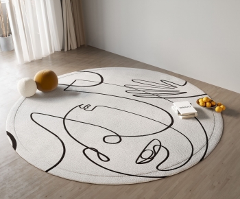 Modern Circular Carpet-ID:430375106