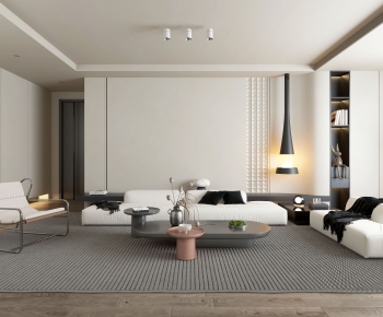 Modern Wabi-sabi Style A Living Room-ID:637248041