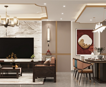 New Chinese Style A Living Room-ID:276540049