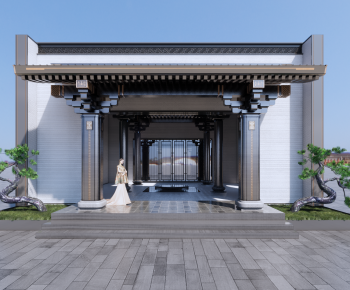 New Chinese Style Facade Element-ID:980482108