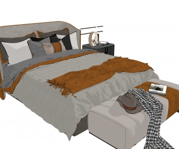 Modern Double Bed-ID:470937973