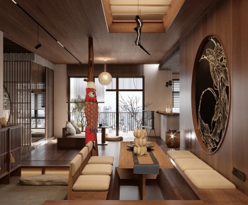 Wabi-sabi Style A Living Room-ID:136682034