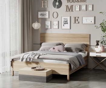 Modern Double Bed-ID:347660066
