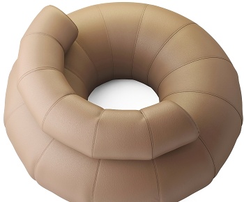 现代皮革圆形单人沙发-ID:1501062