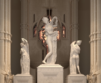 欧式古典教堂人物雕塑-ID:536838055