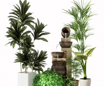 Modern Potted Green Plant-ID:619970086