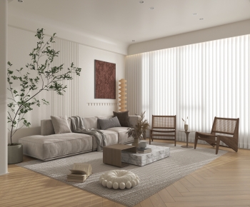 Wabi-sabi Style A Living Room-ID:261219026