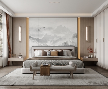 New Chinese Style Bedroom-ID:638187895