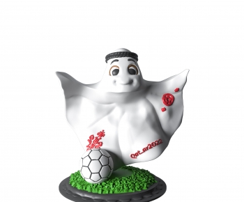 现代卡塔尔世界杯吉祥物雕塑摆件-ID:334177976